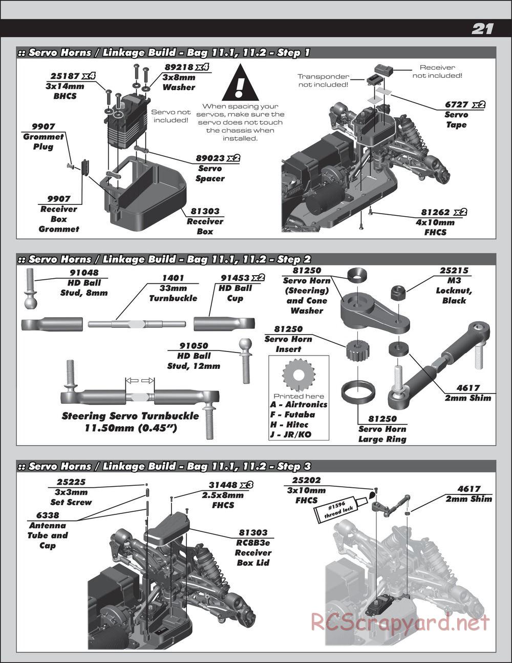 Team Associated - RC8B3.1e Team - Manual - Page 21