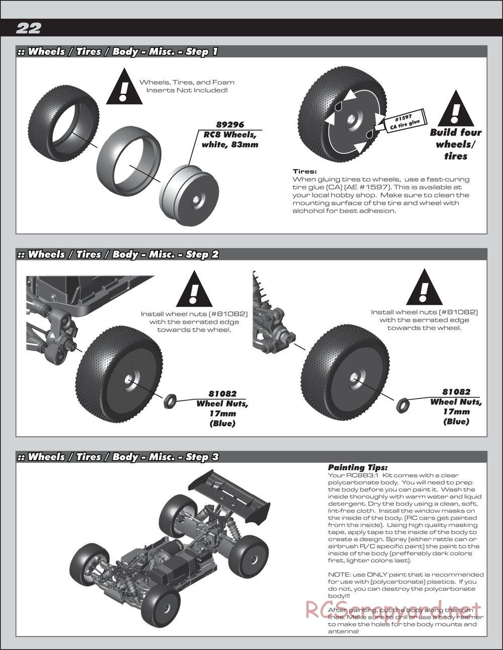 Team Associated - RC8B3.1e Team - Manual - Page 22