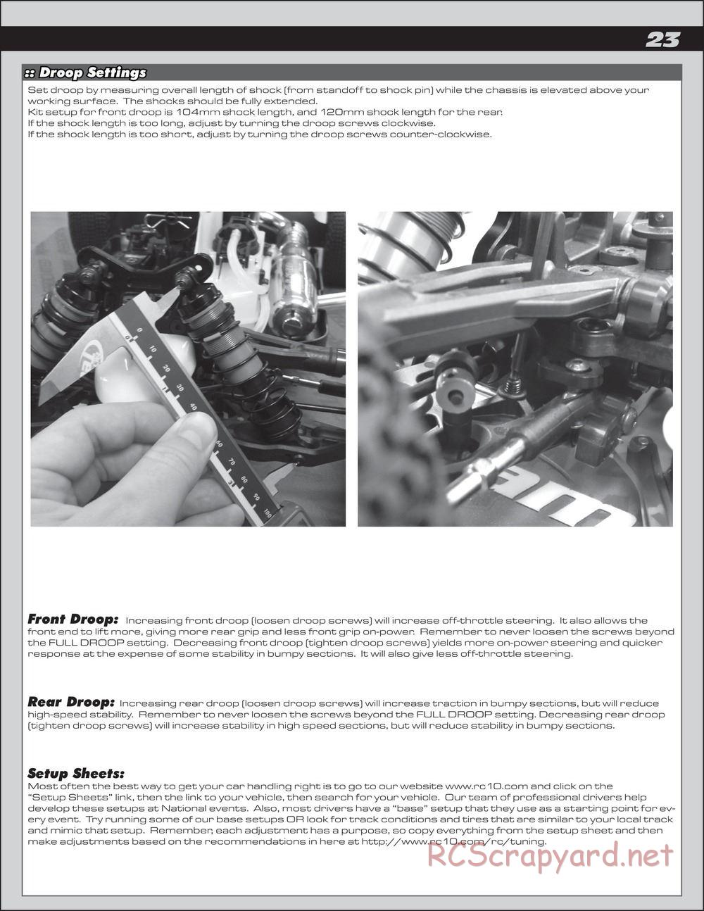 Team Associated - RC8B3.1e Team - Manual - Page 23