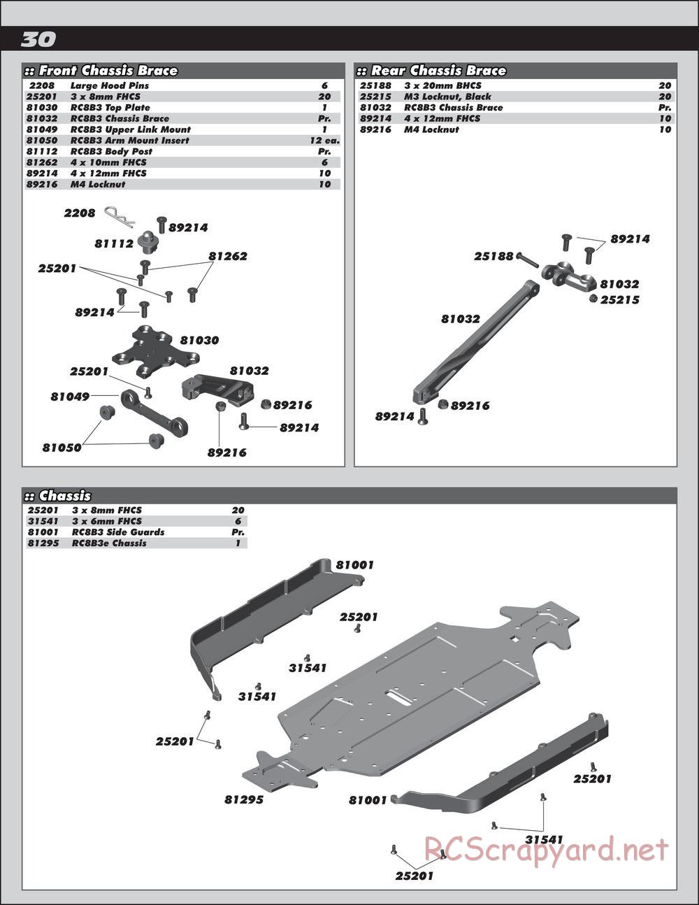 Team Associated - RC8B3.1e Team - Manual - Page 30