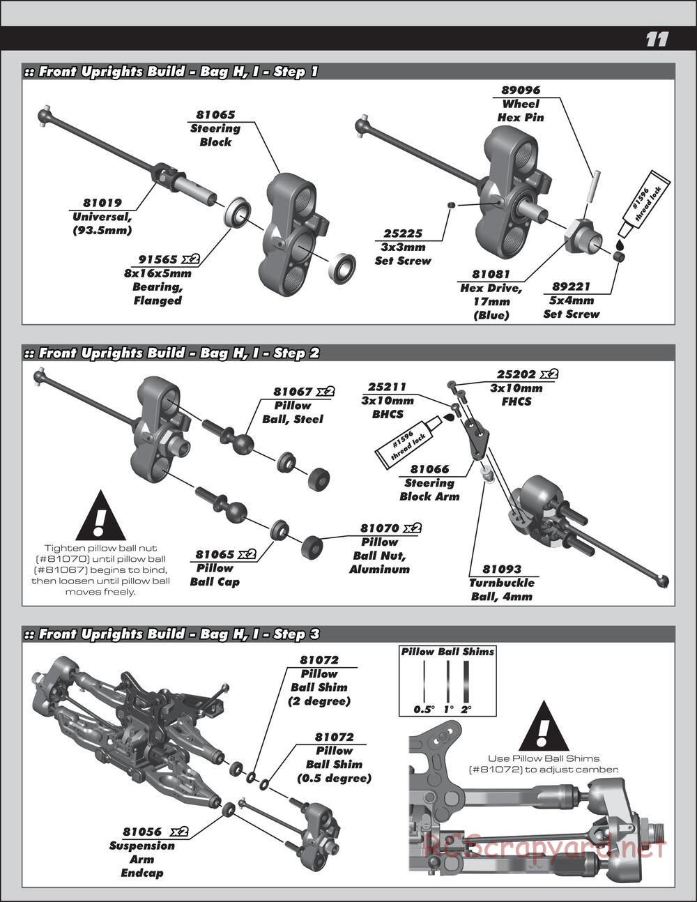 Team Associated - RC8B3e Team - Manual - Page 11