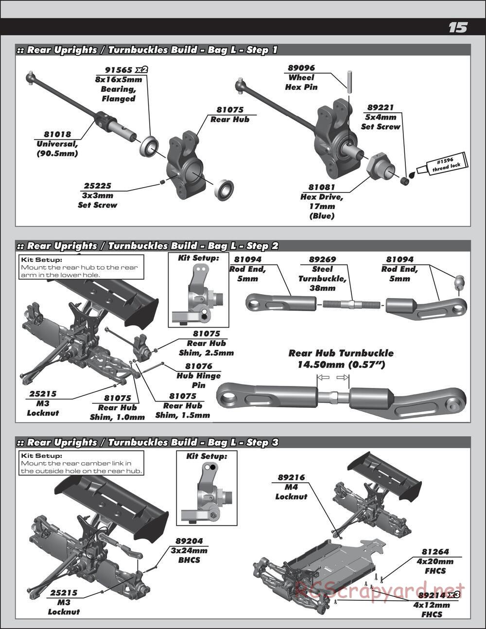 Team Associated - RC8B3e Team - Manual - Page 15