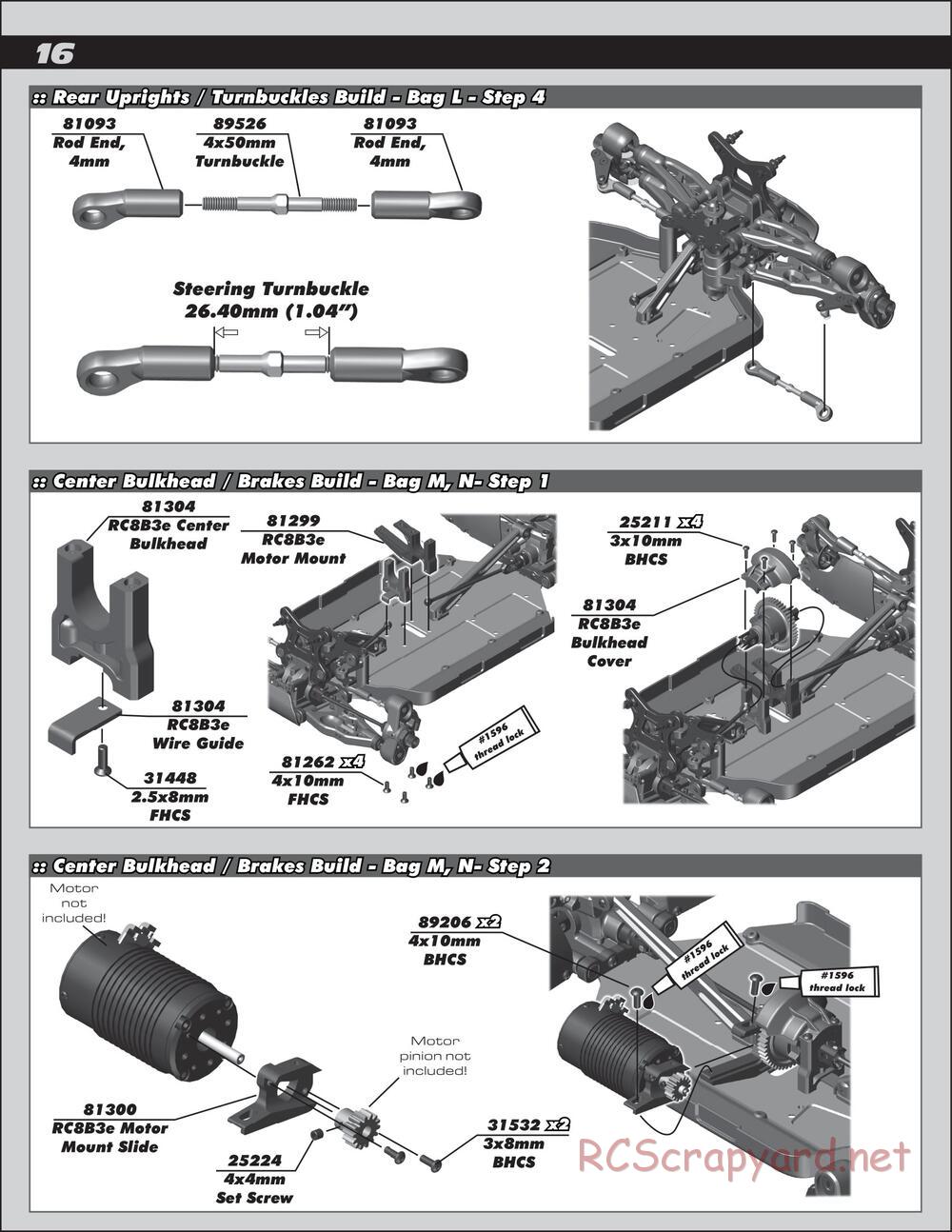 Team Associated - RC8B3e Team - Manual - Page 16