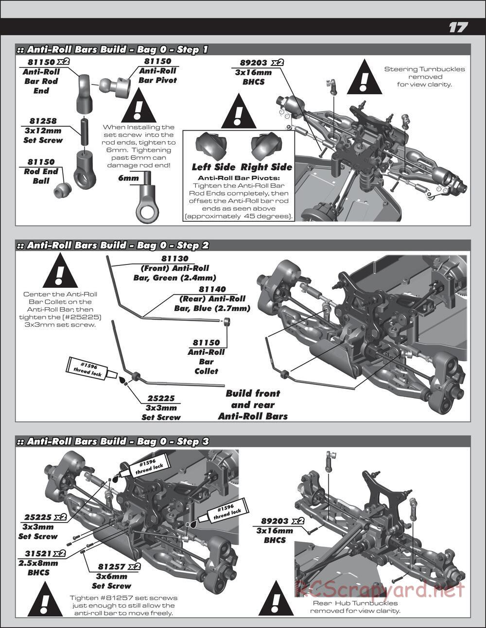 Team Associated - RC8B3e Team - Manual - Page 17