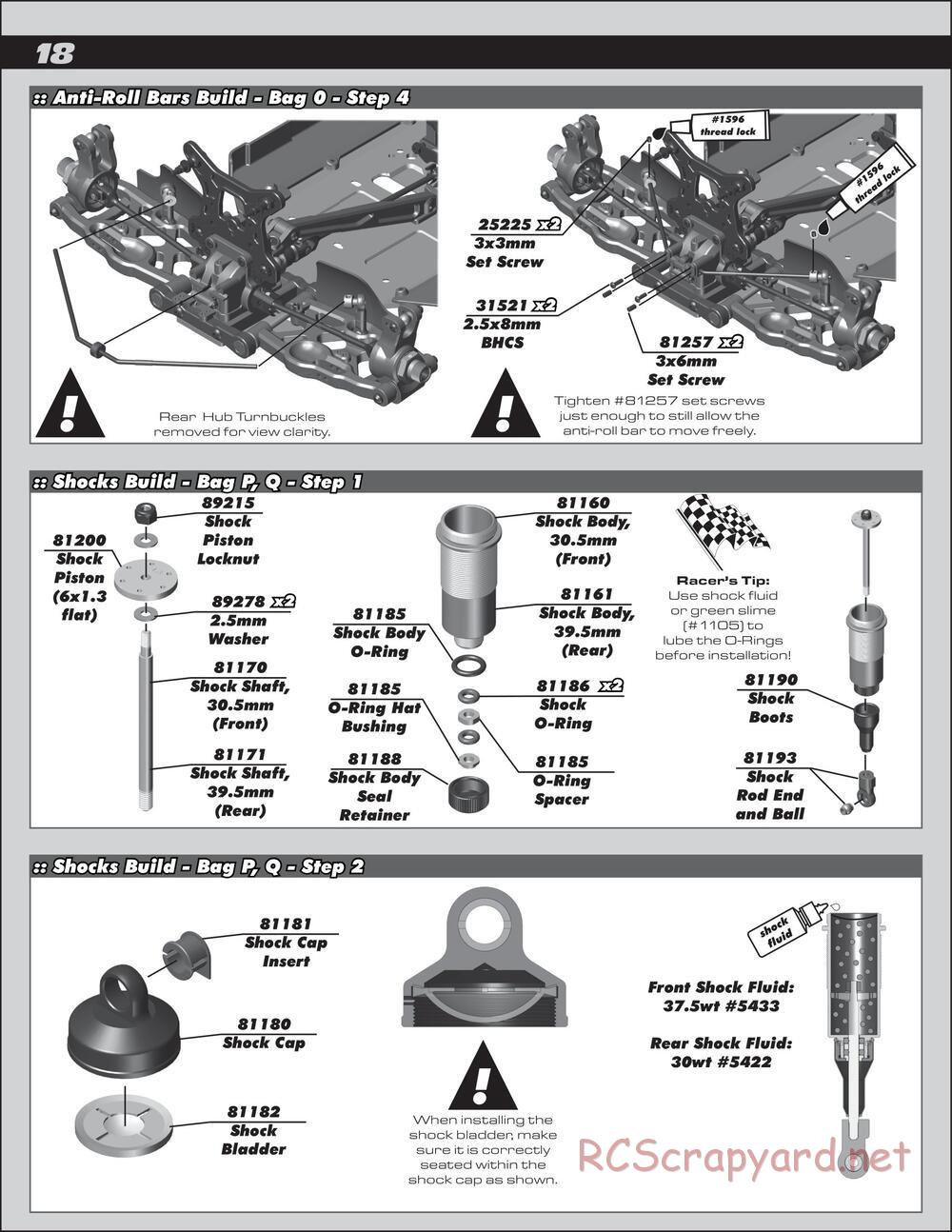 Team Associated - RC8B3e Team - Manual - Page 18