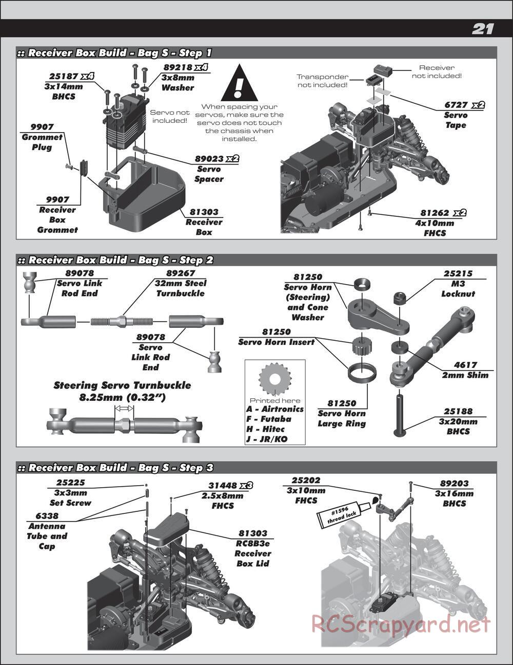 Team Associated - RC8B3e Team - Manual - Page 21