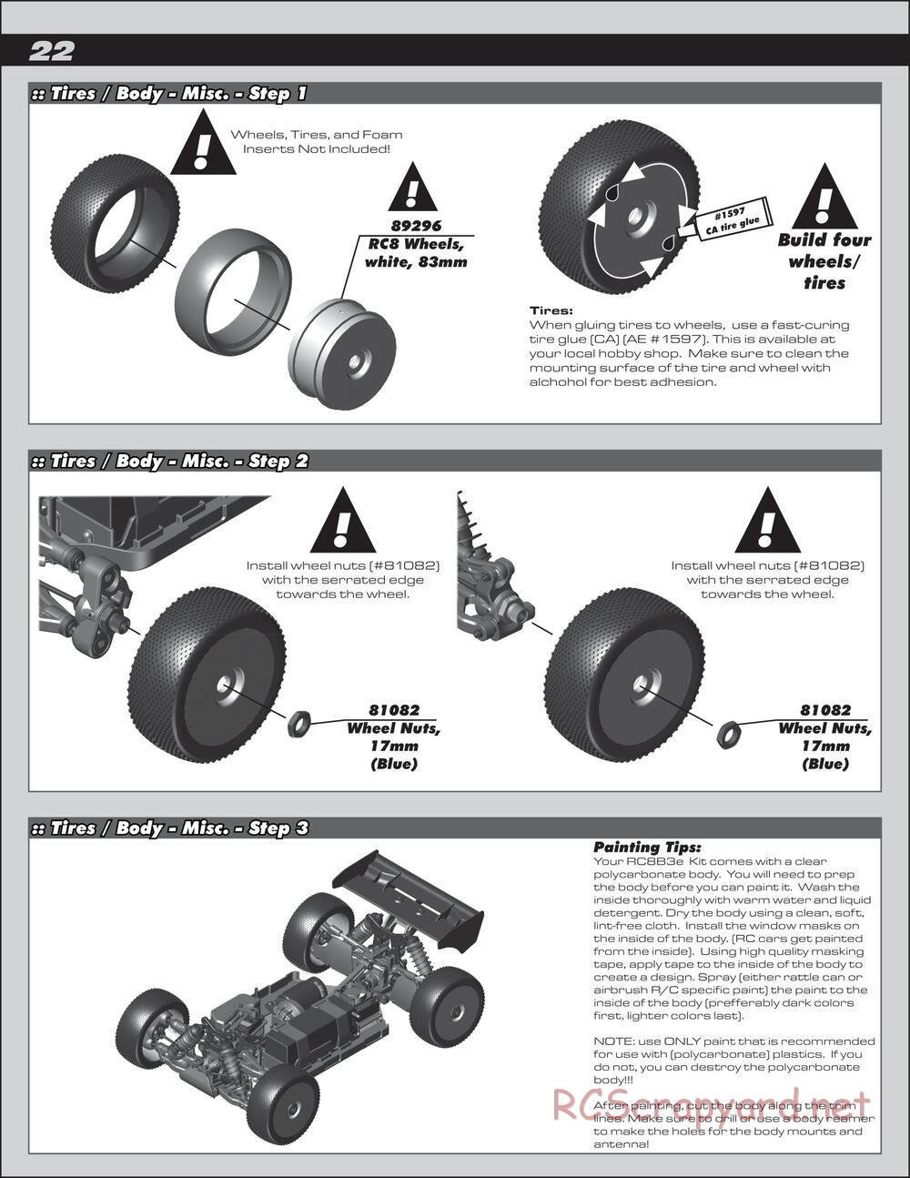 Team Associated - RC8B3e Team - Manual - Page 22