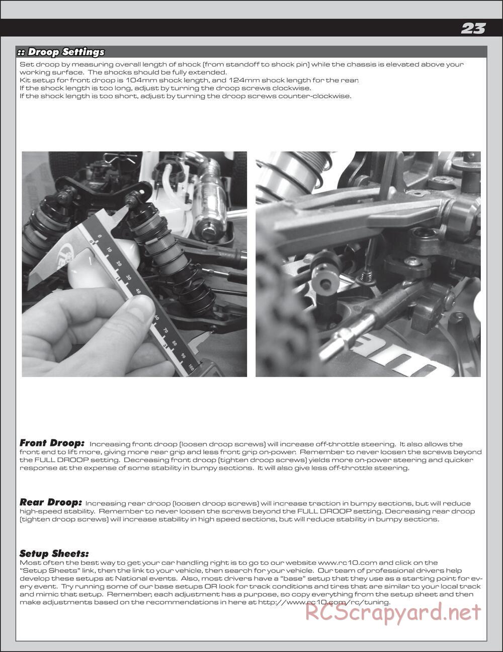 Team Associated - RC8B3e Team - Manual - Page 23