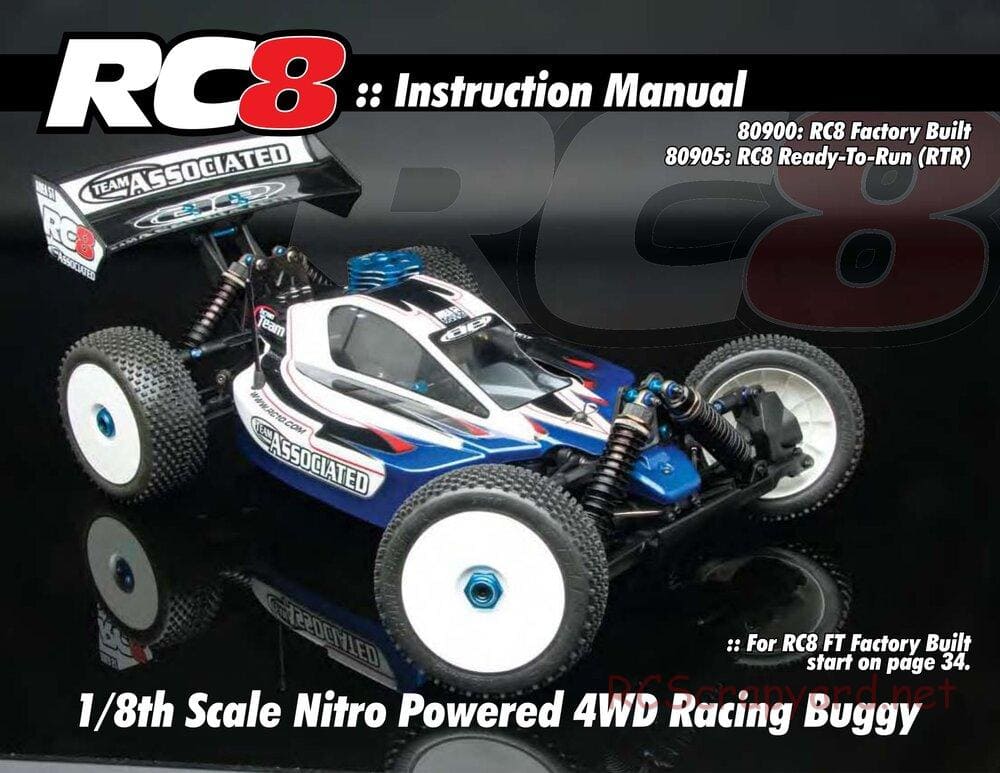 Team Associated - RC8 Factory Team - Manual - Page 1