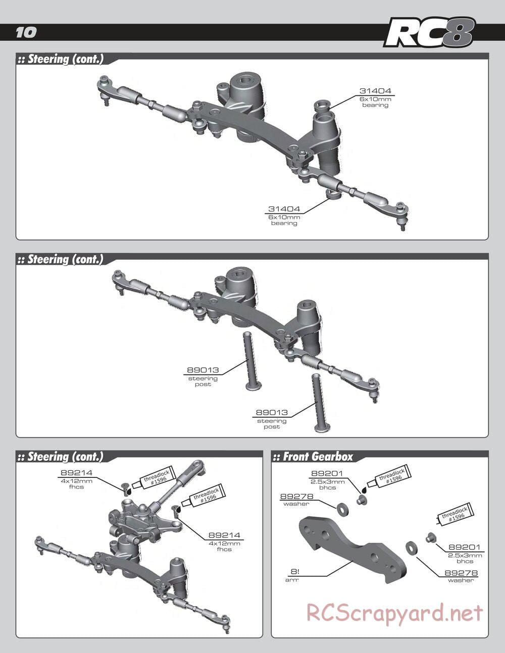 Team Associated - RC8 Factory Team - Manual - Page 10