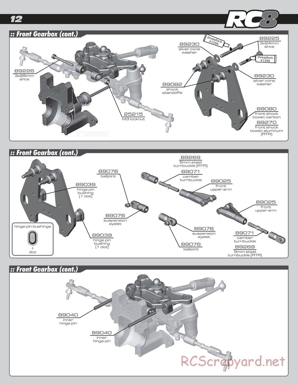 Team Associated - RC8 Factory Team - Manual - Page 12