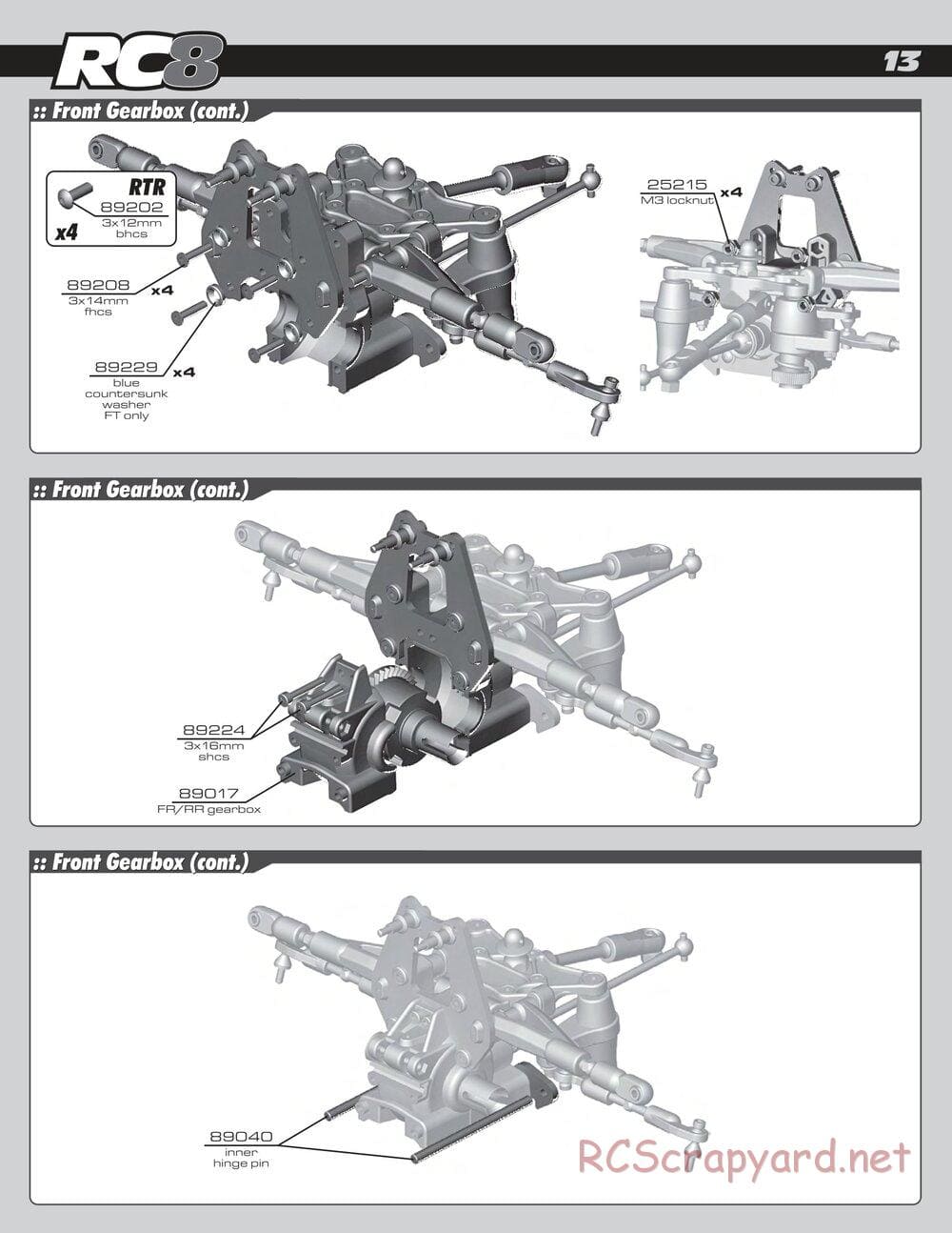 Team Associated - RC8 Factory Team - Manual - Page 13