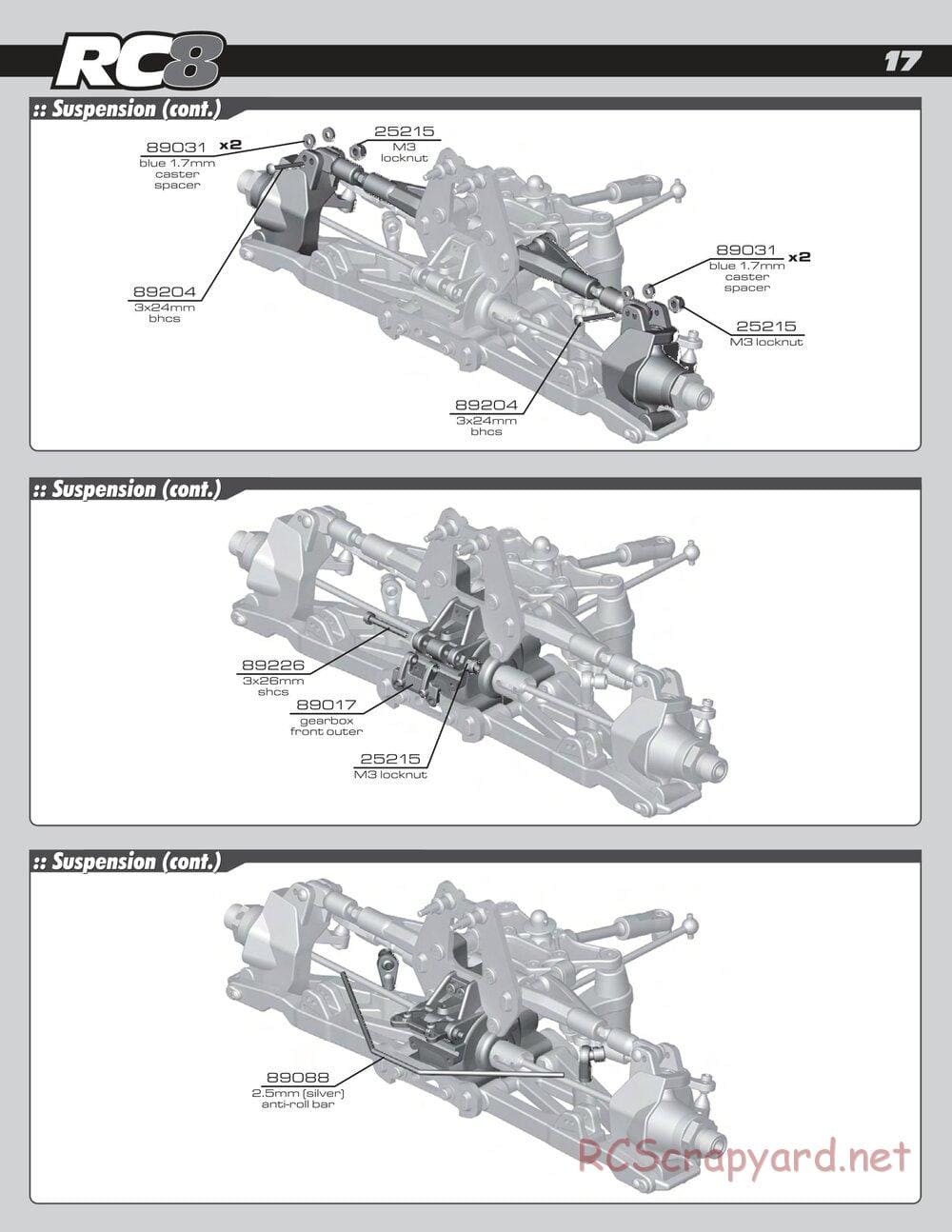 Team Associated - RC8 Factory Team - Manual - Page 17