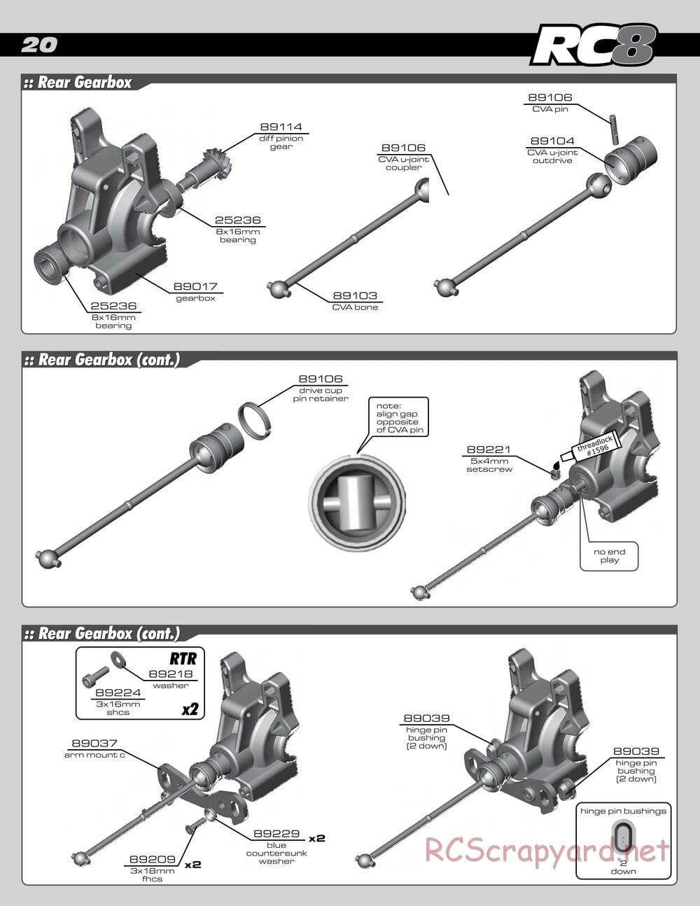 Team Associated - RC8 Factory Team - Manual - Page 20