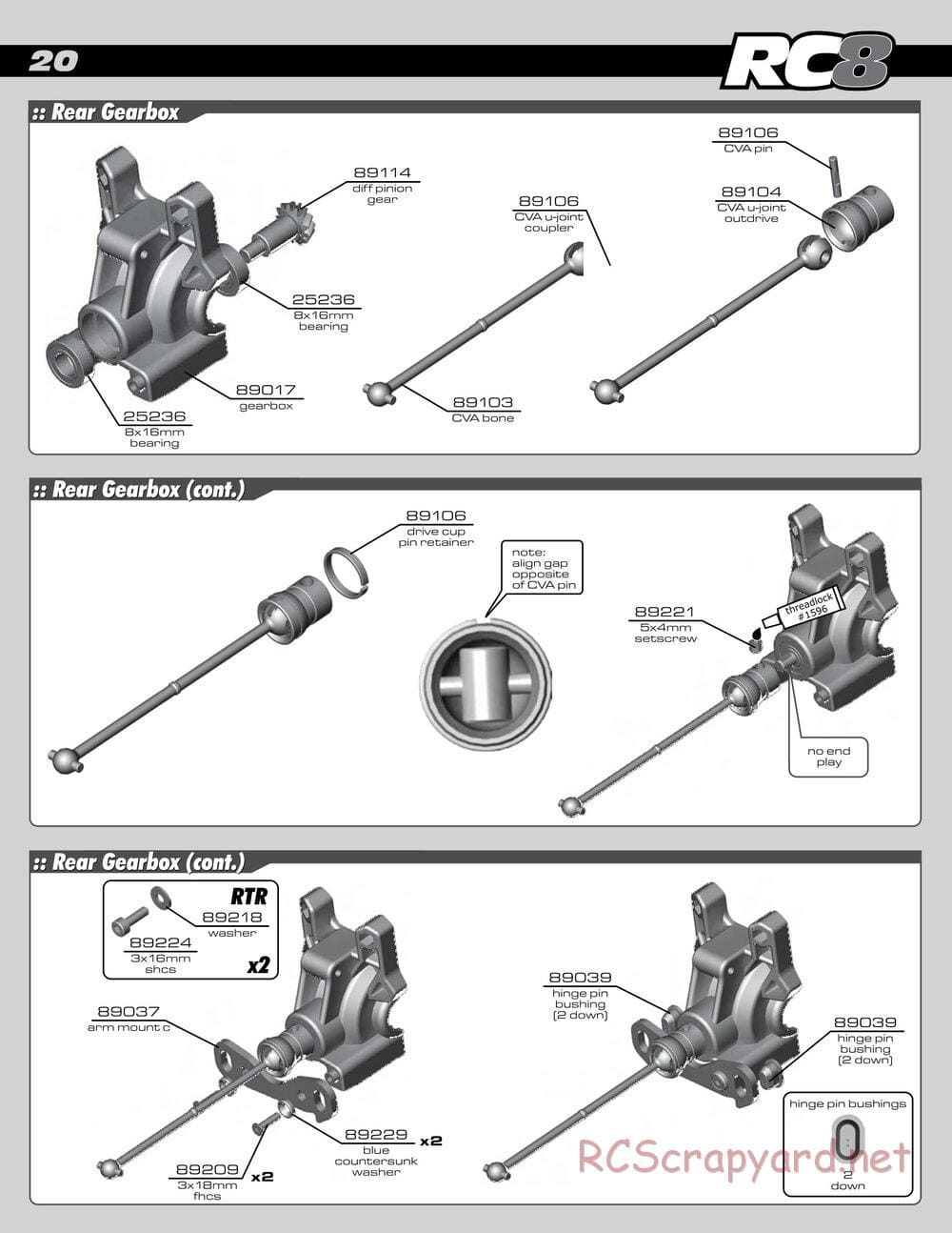 Team Associated - RC8 RS RTR - Manual - Page 20