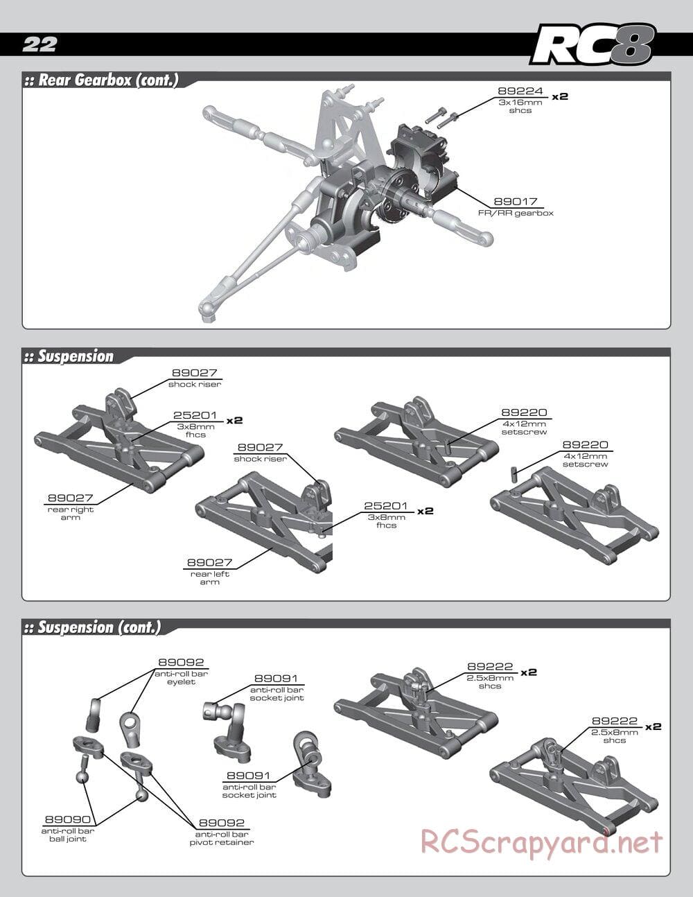 Team Associated - RC8 RS RTR - Manual - Page 22