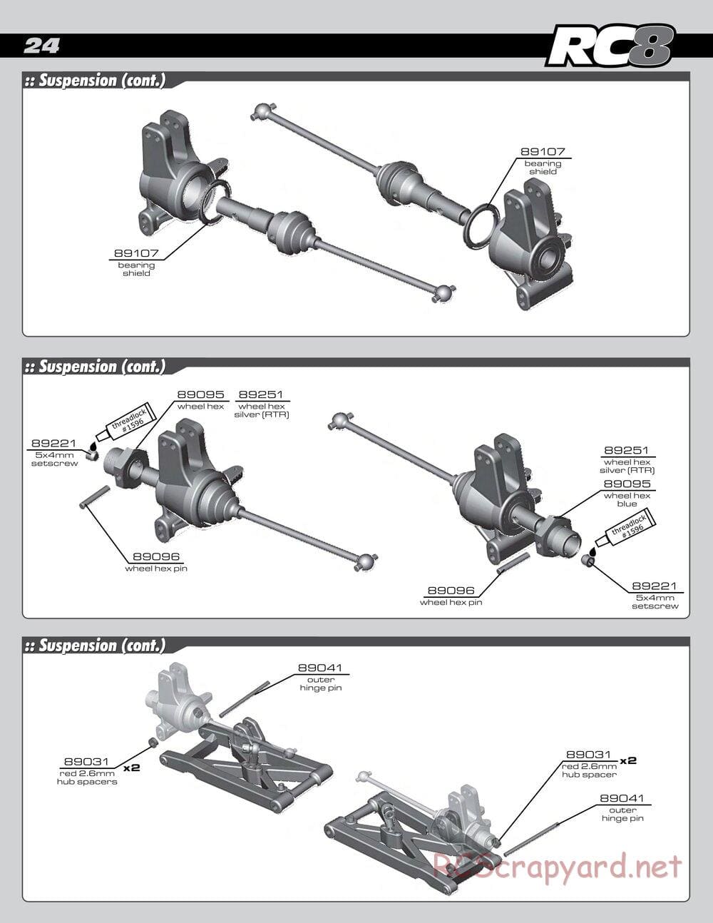 Team Associated - RC8 Factory Team - Manual - Page 24