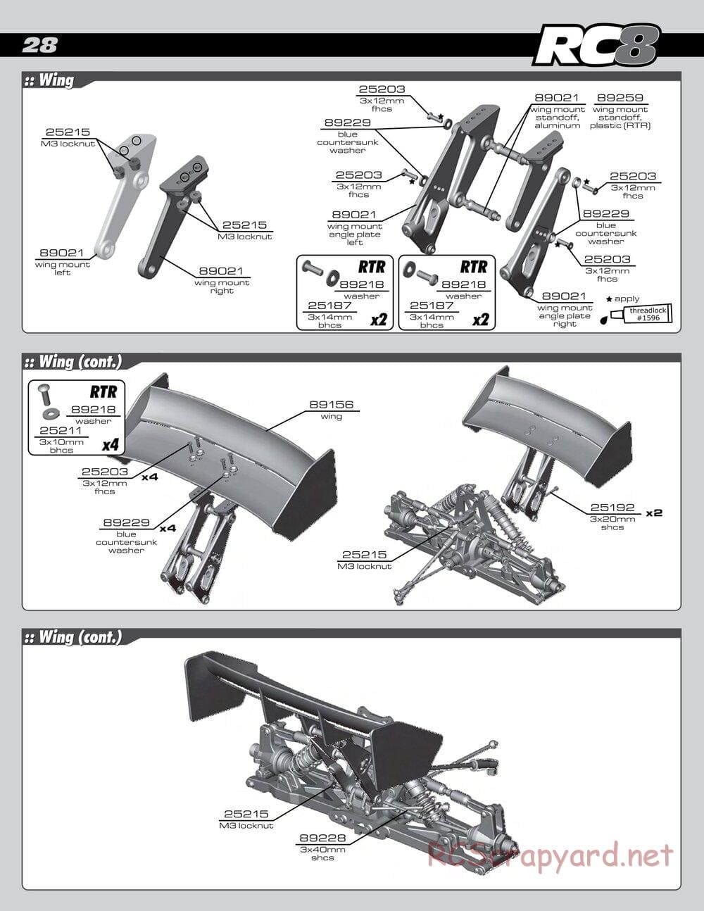 Team Associated - RC8 Factory Team - Manual - Page 28