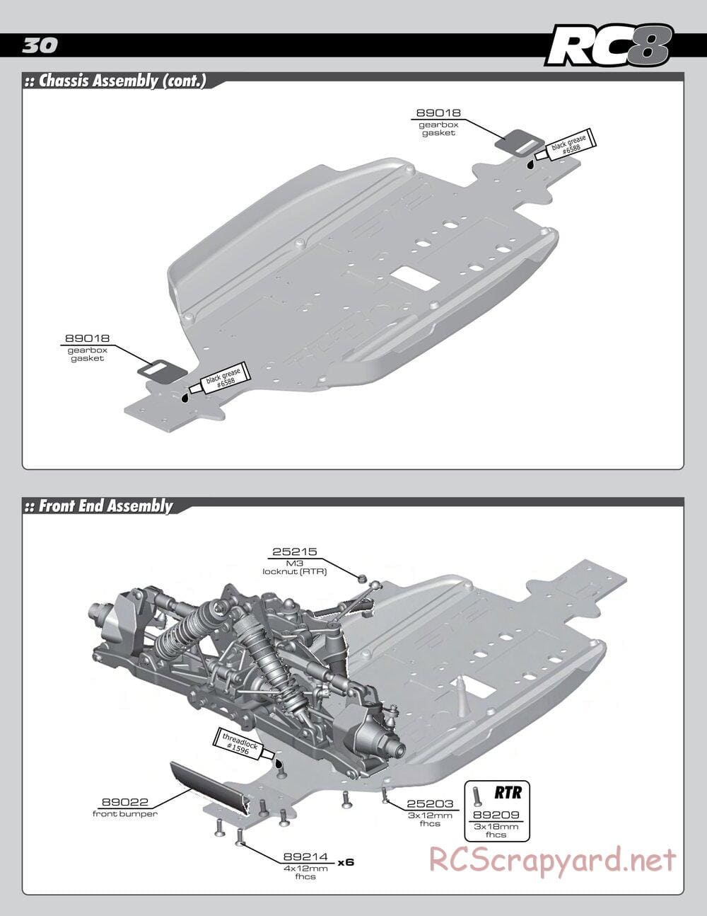Team Associated - RC8 Factory Team - Manual - Page 30