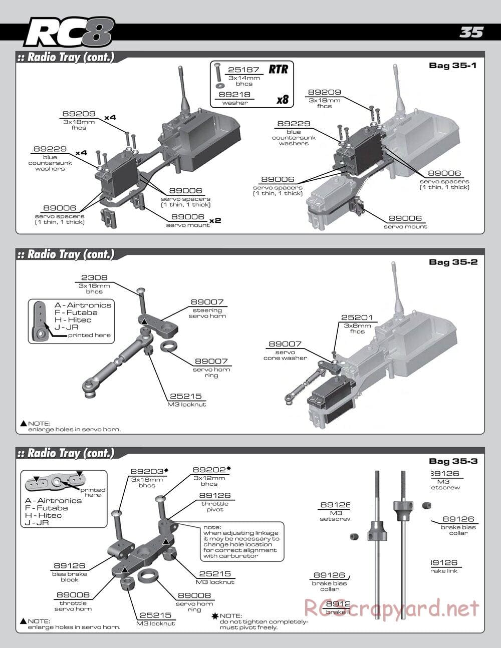 Team Associated - RC8 Factory Team - Manual - Page 35