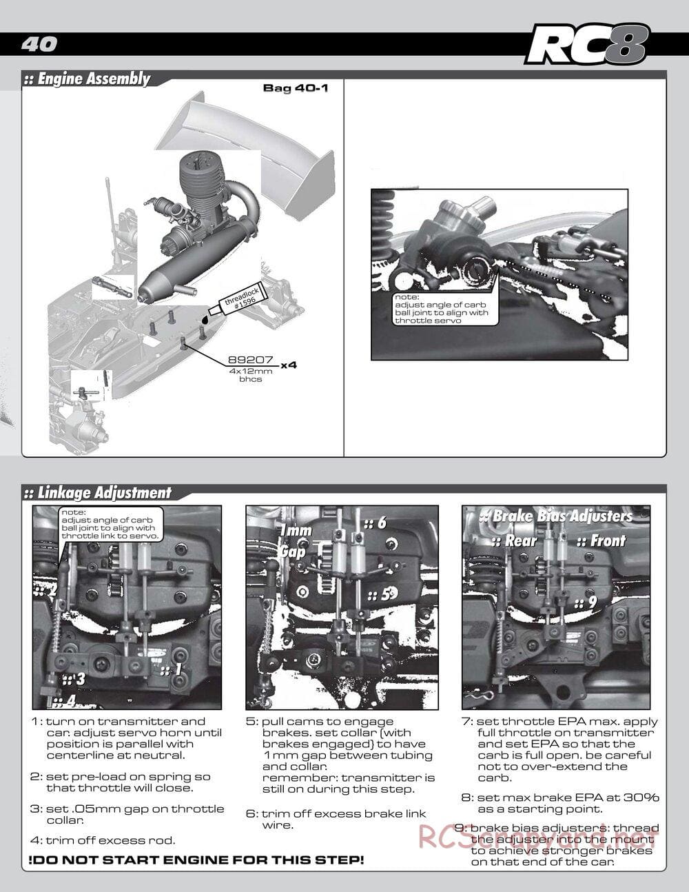 Team Associated - RC8 Factory Team - Manual - Page 40
