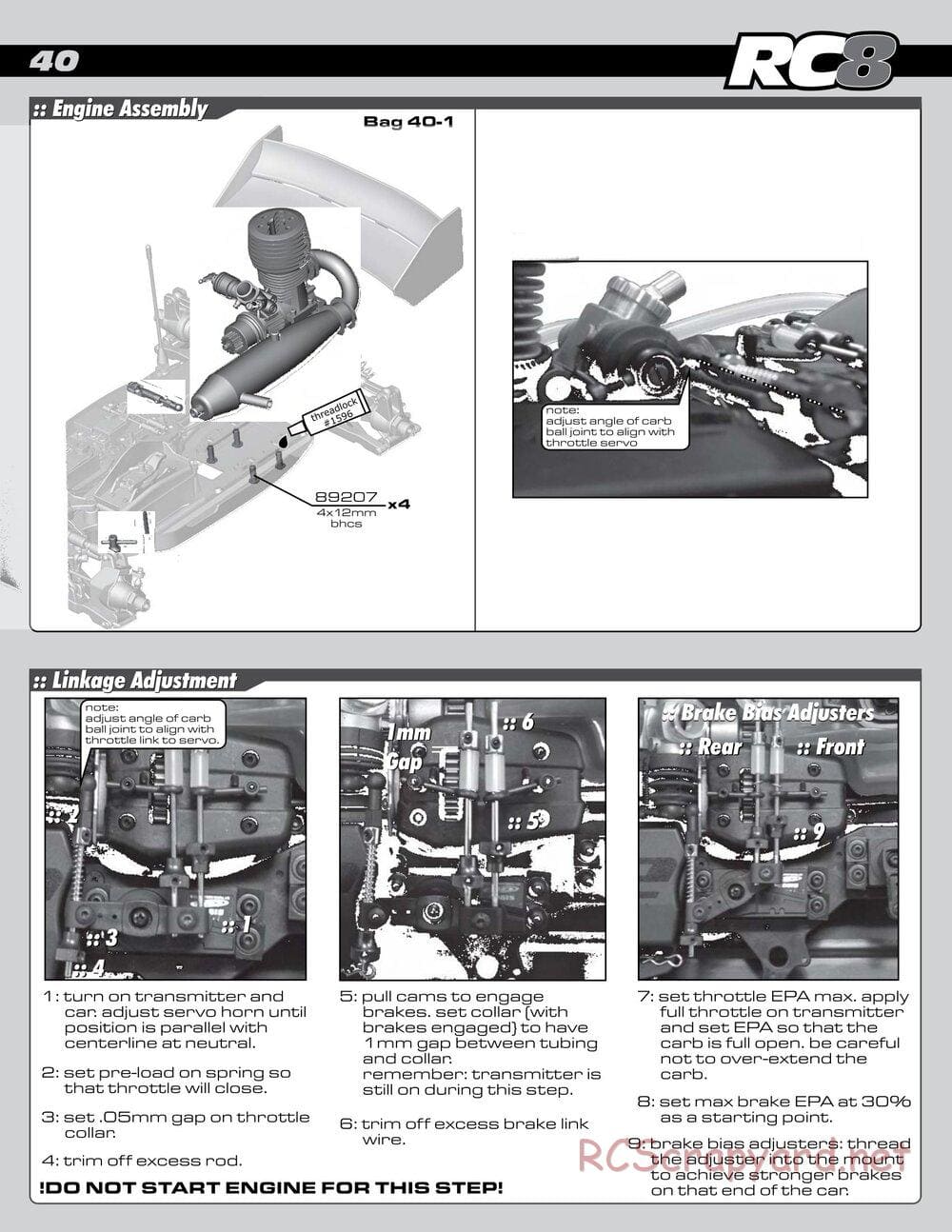 Team Associated - RC8 RS RTR - Manual - Page 40