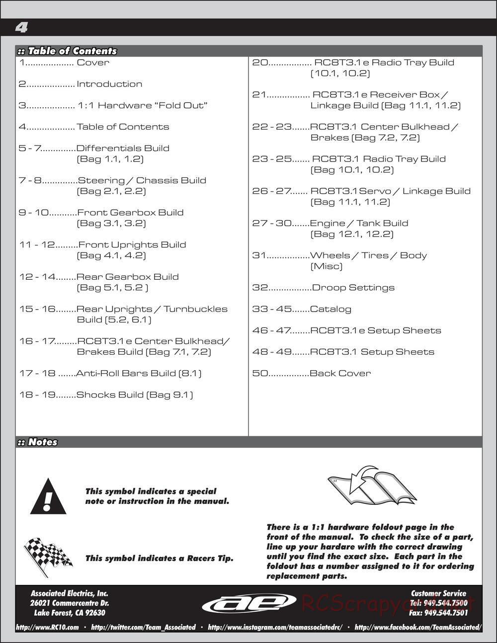 Team Associated - RC8T3.1e Team - Manual - Page 4