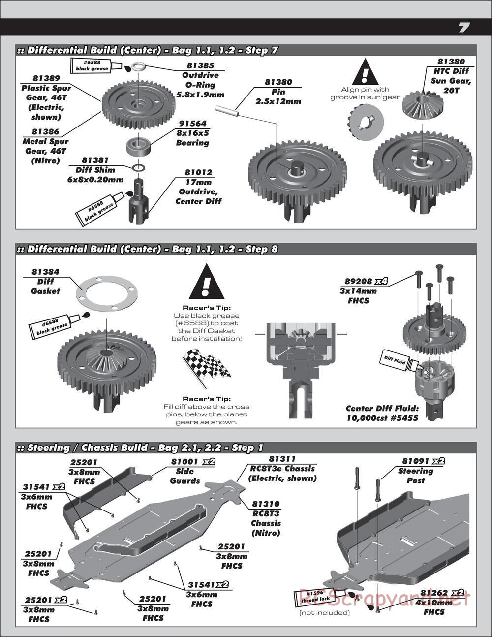 Team Associated - RC8T3.1e Team - Manual - Page 7