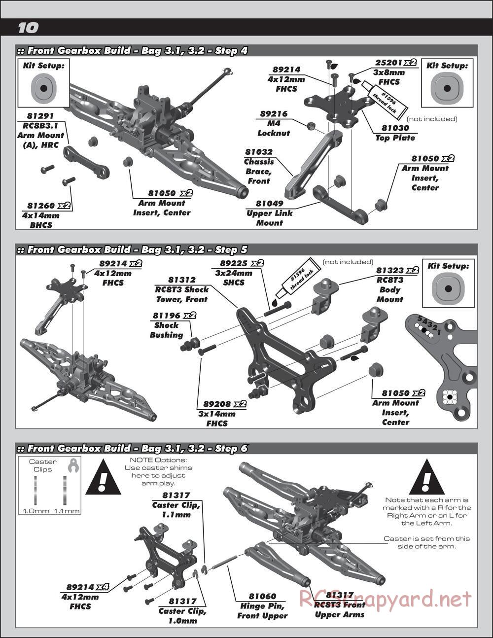 Team Associated - RC8T3.1e Team - Manual - Page 10