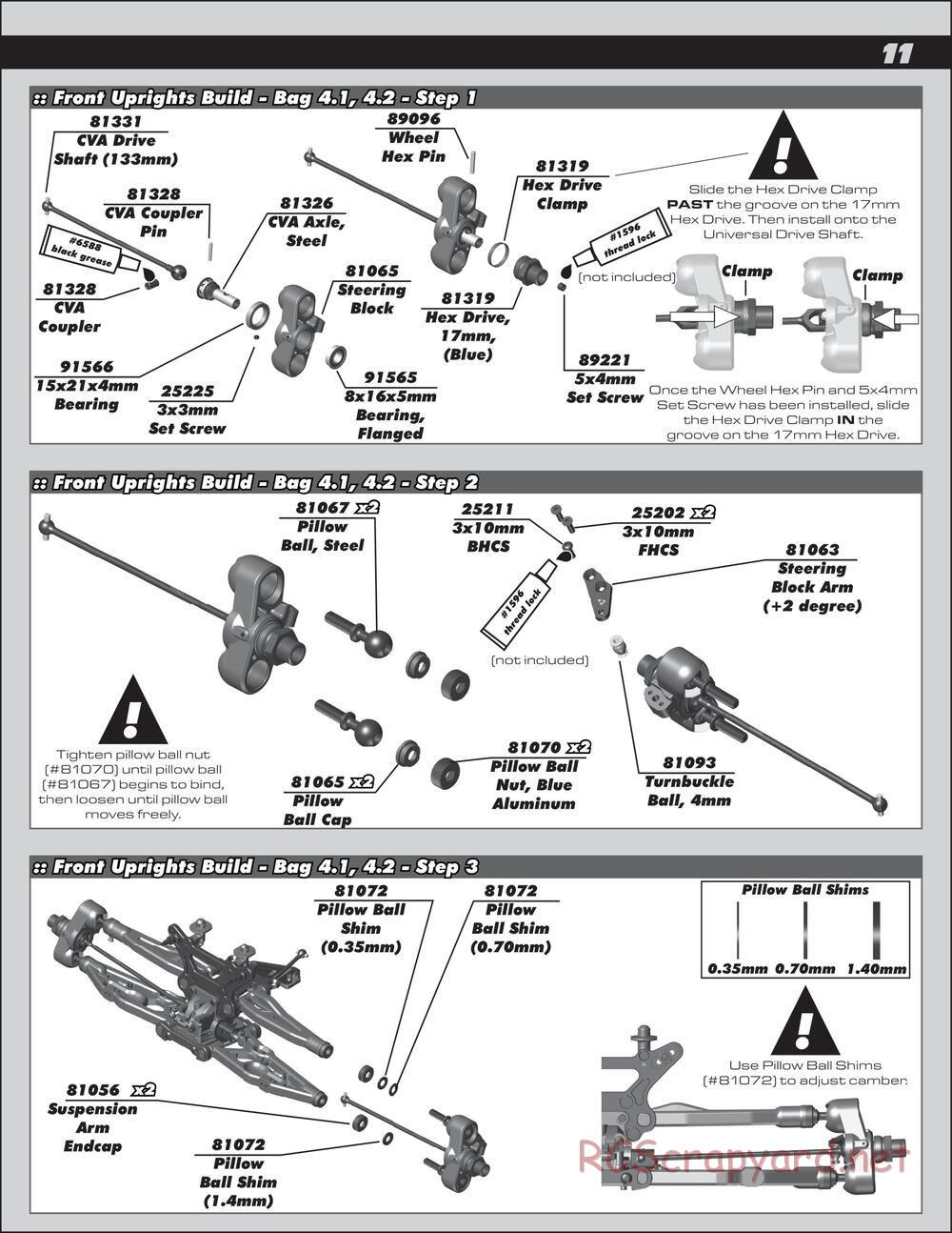 Team Associated - RC8T3.1e Team - Manual - Page 11