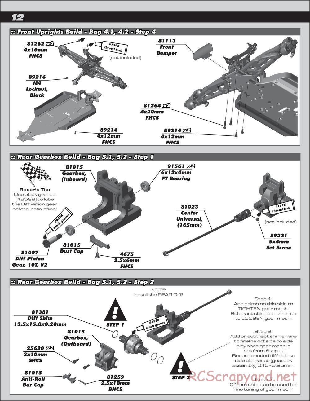 Team Associated - RC8T3.1e Team - Manual - Page 12