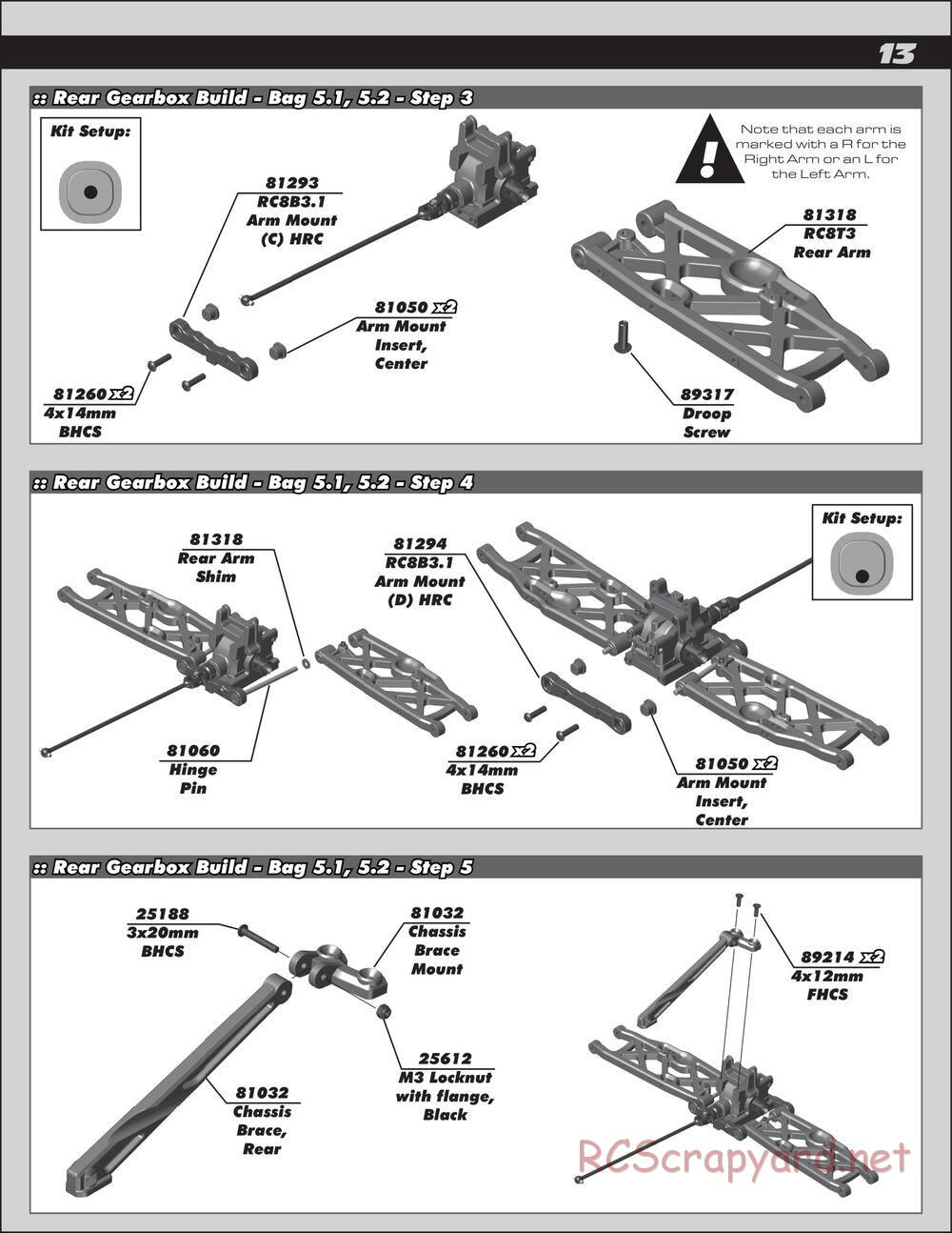 Team Associated - RC8T3.1e Team - Manual - Page 13