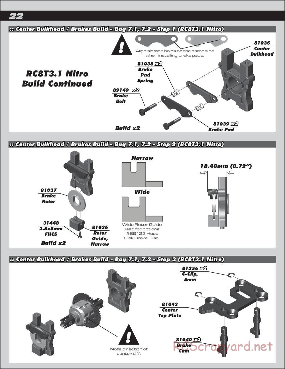 Team Associated - RC8T3.1e Team - Manual - Page 22