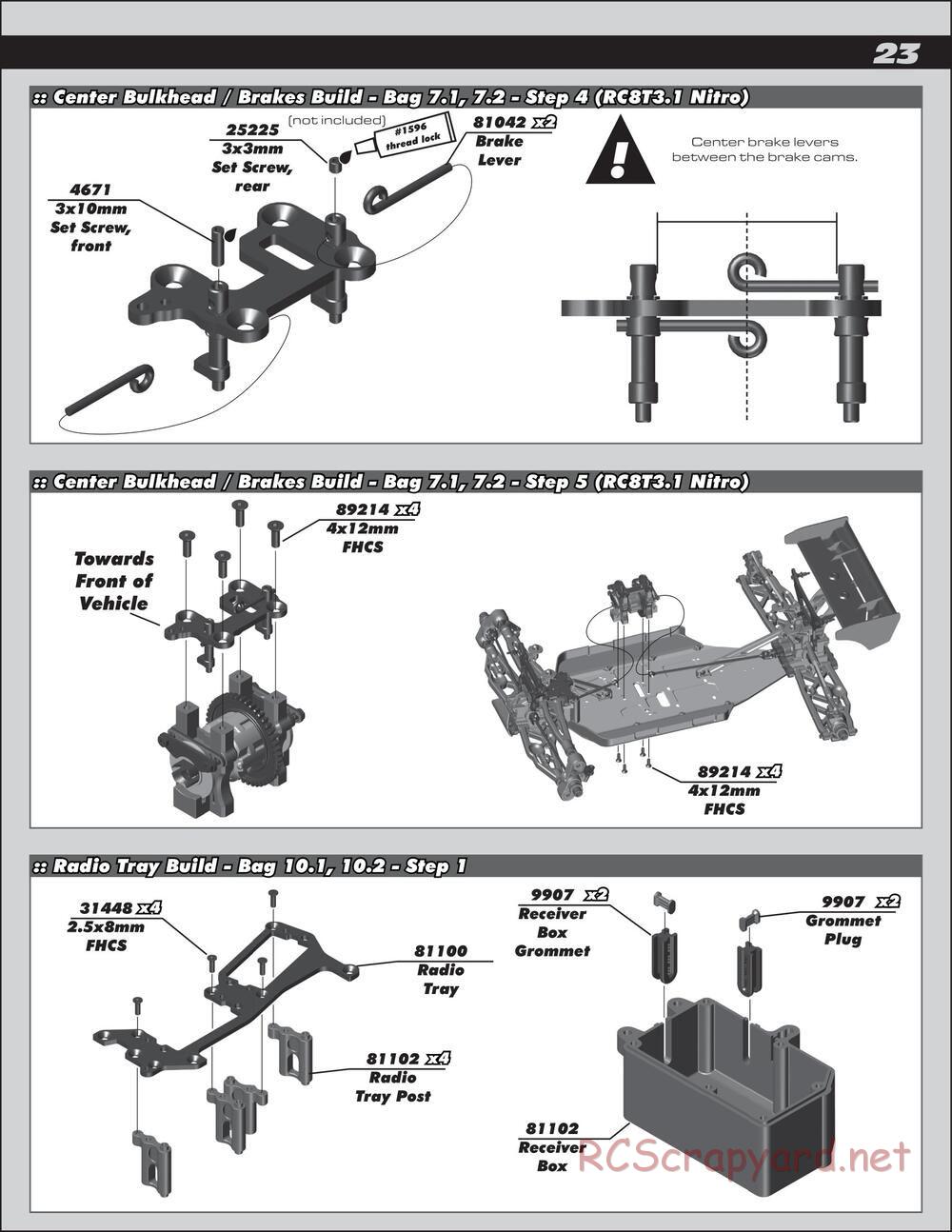 Team Associated - RC8T3.1e Team - Manual - Page 23