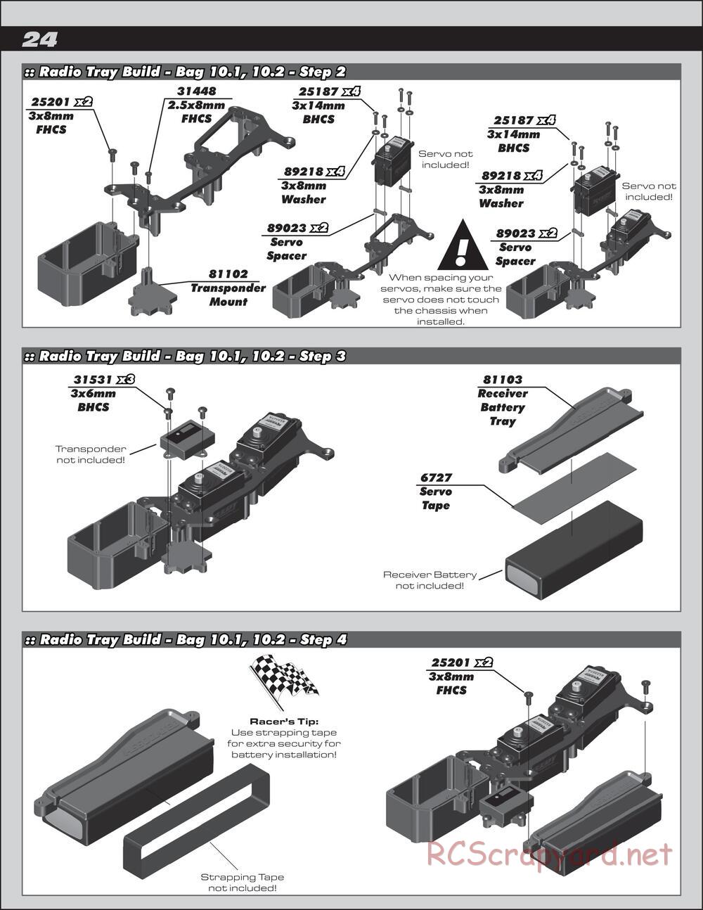 Team Associated - RC8T3.1e Team - Manual - Page 24