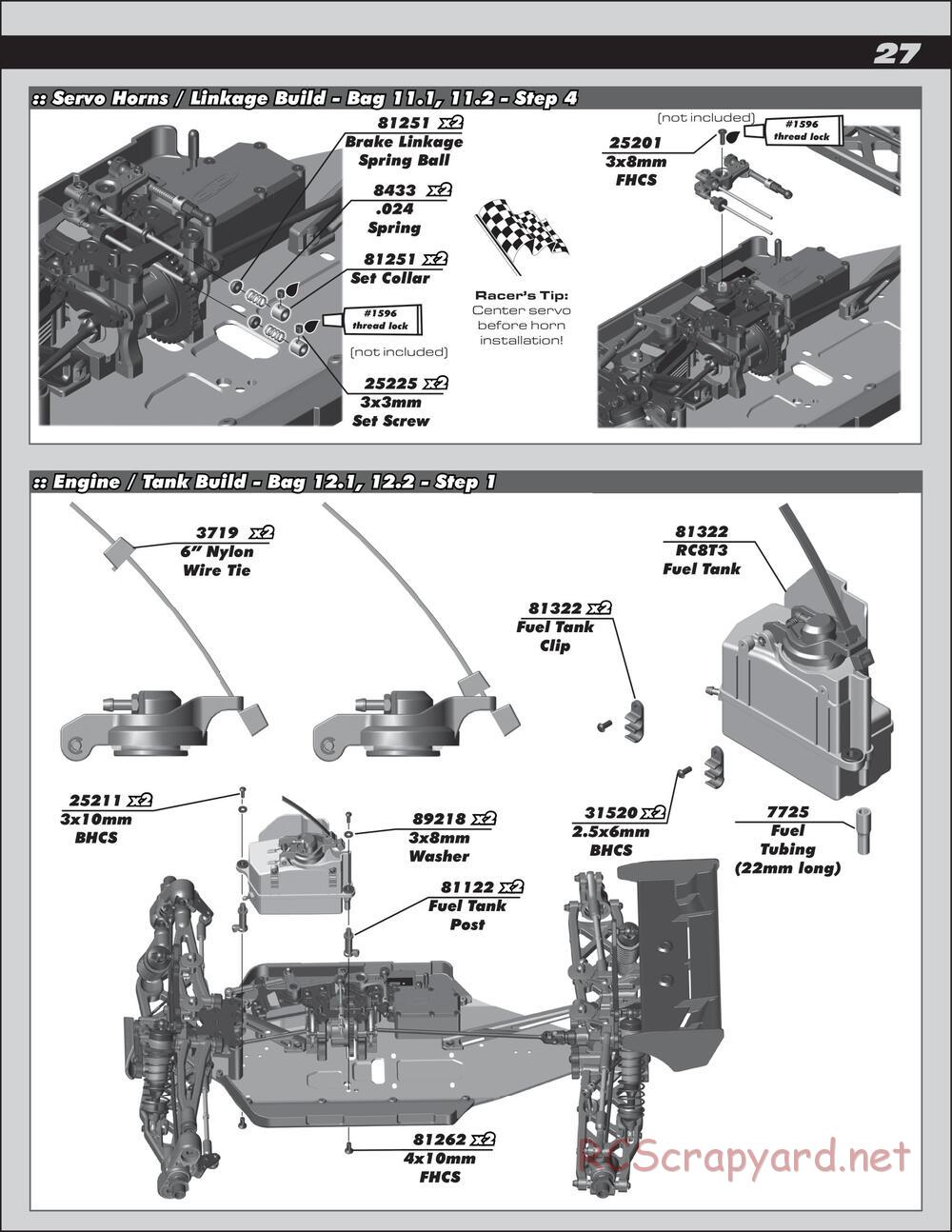 Team Associated - RC8T3.1e Team - Manual - Page 27