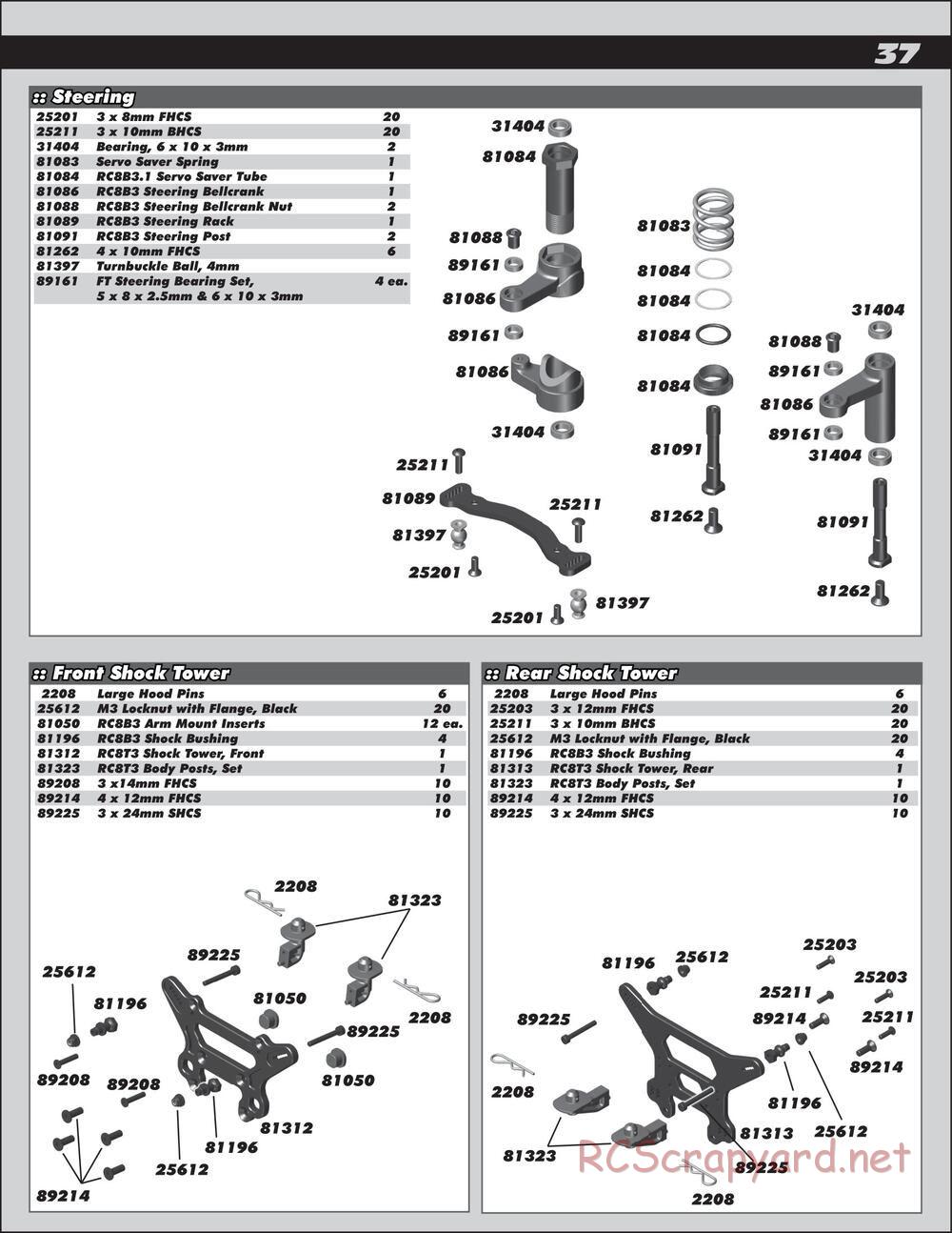 Team Associated - RC8T3.1e Team - Manual - Page 37