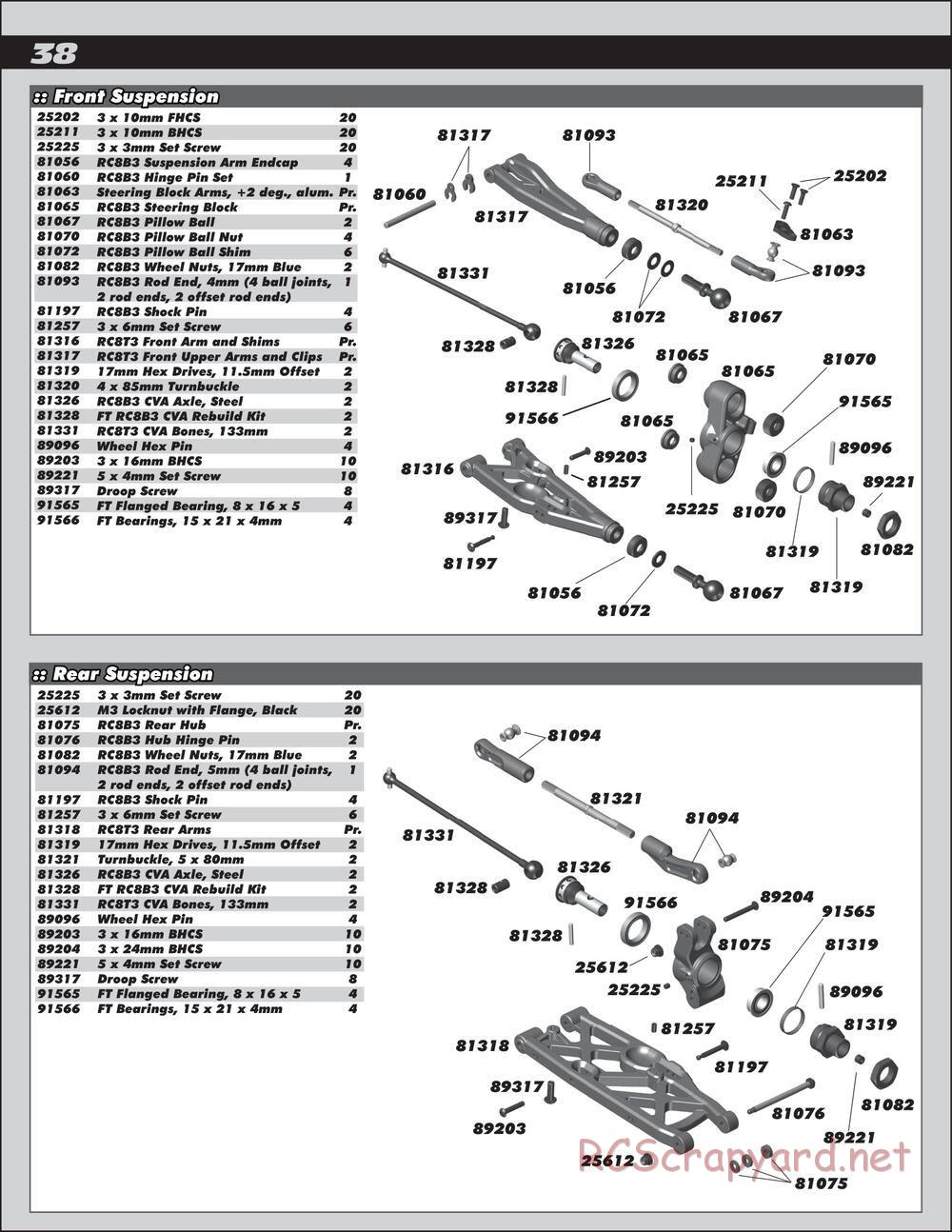 Team Associated - RC8T3.1e Team - Manual - Page 38