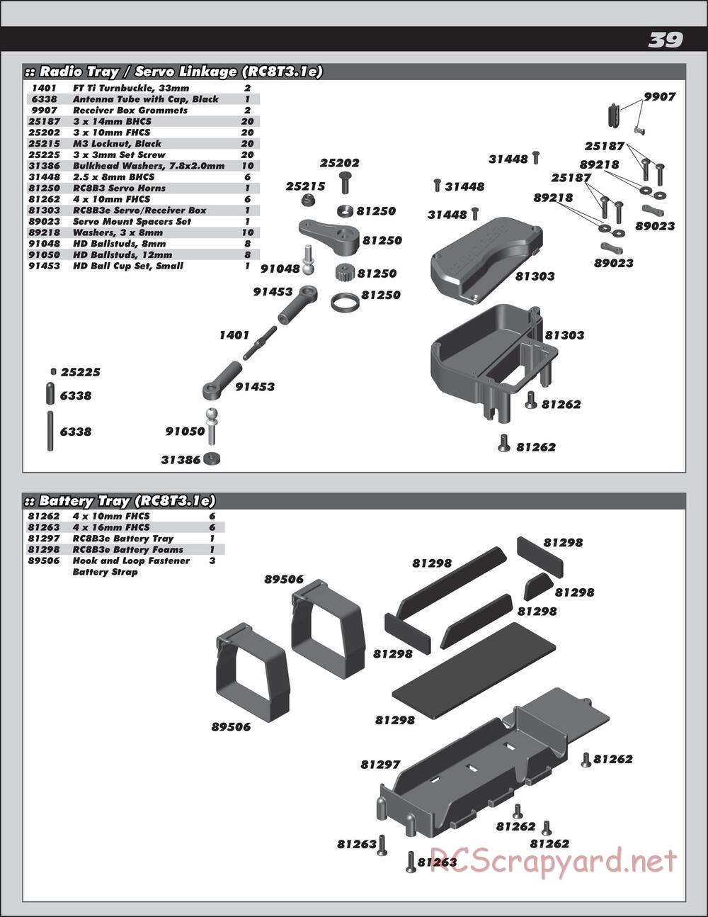 Team Associated - RC8T3.1e Team - Manual - Page 39