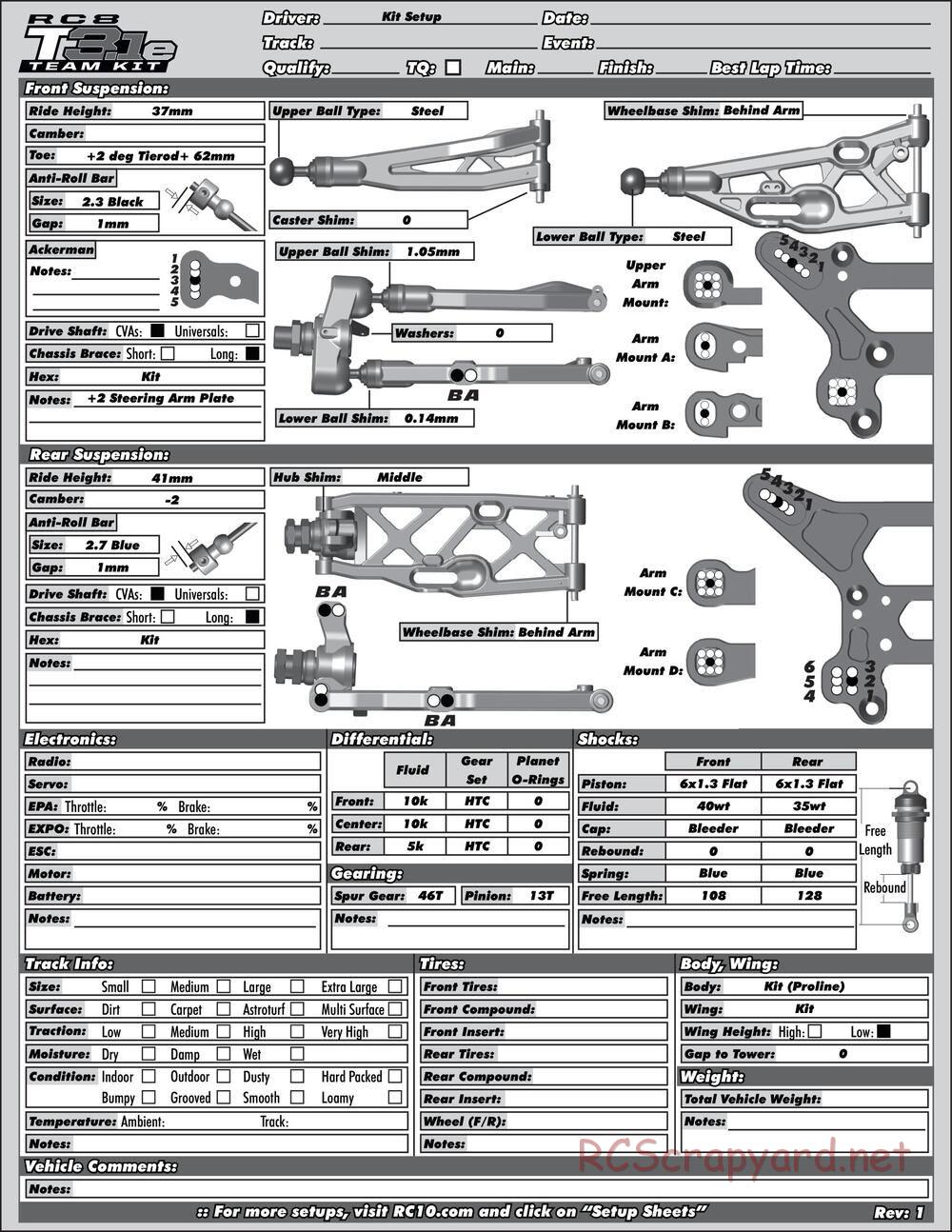 Team Associated - RC8T3.1e Team - Manual - Page 46