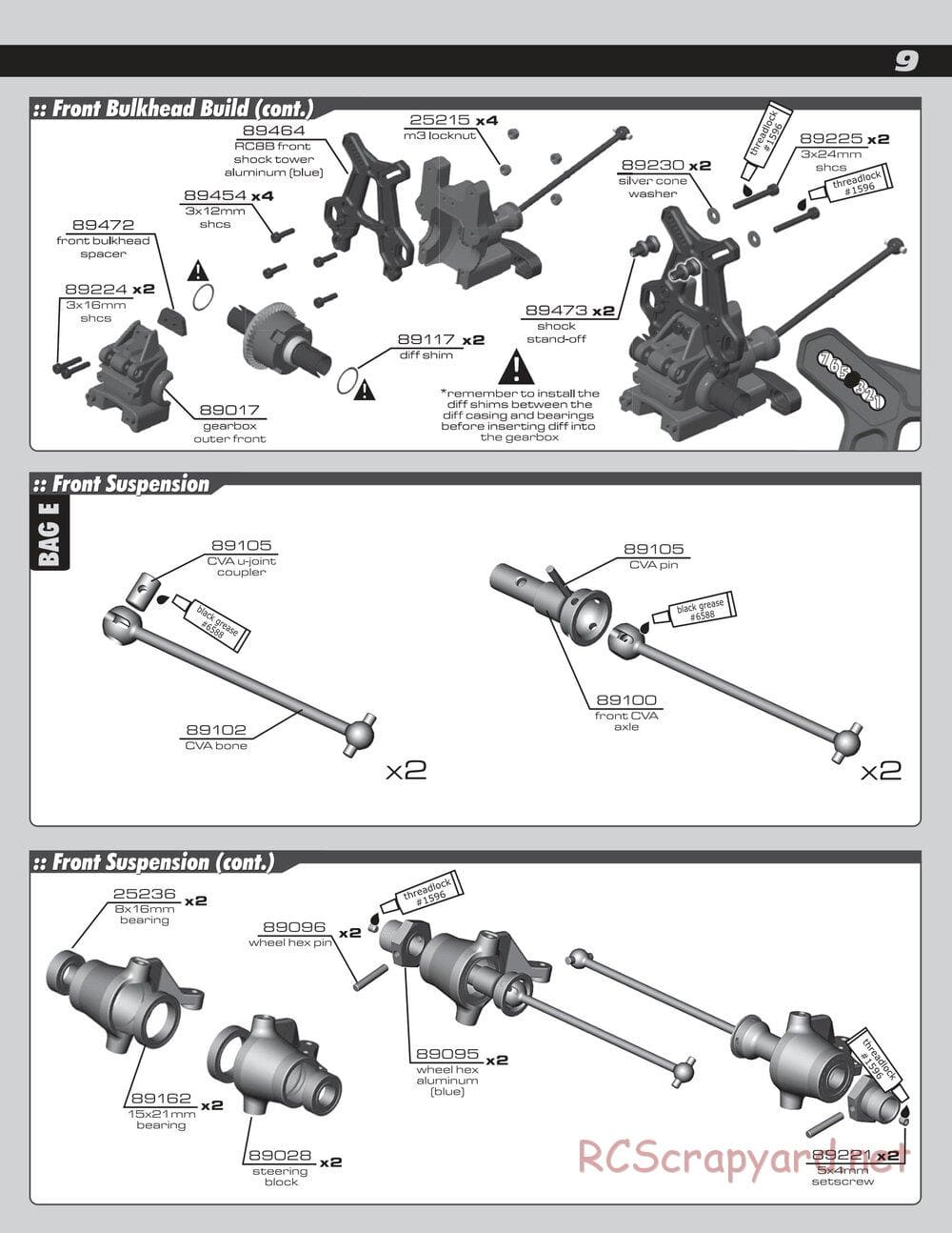 Team Associated - RC8B Factory Team - Manual - Page 9