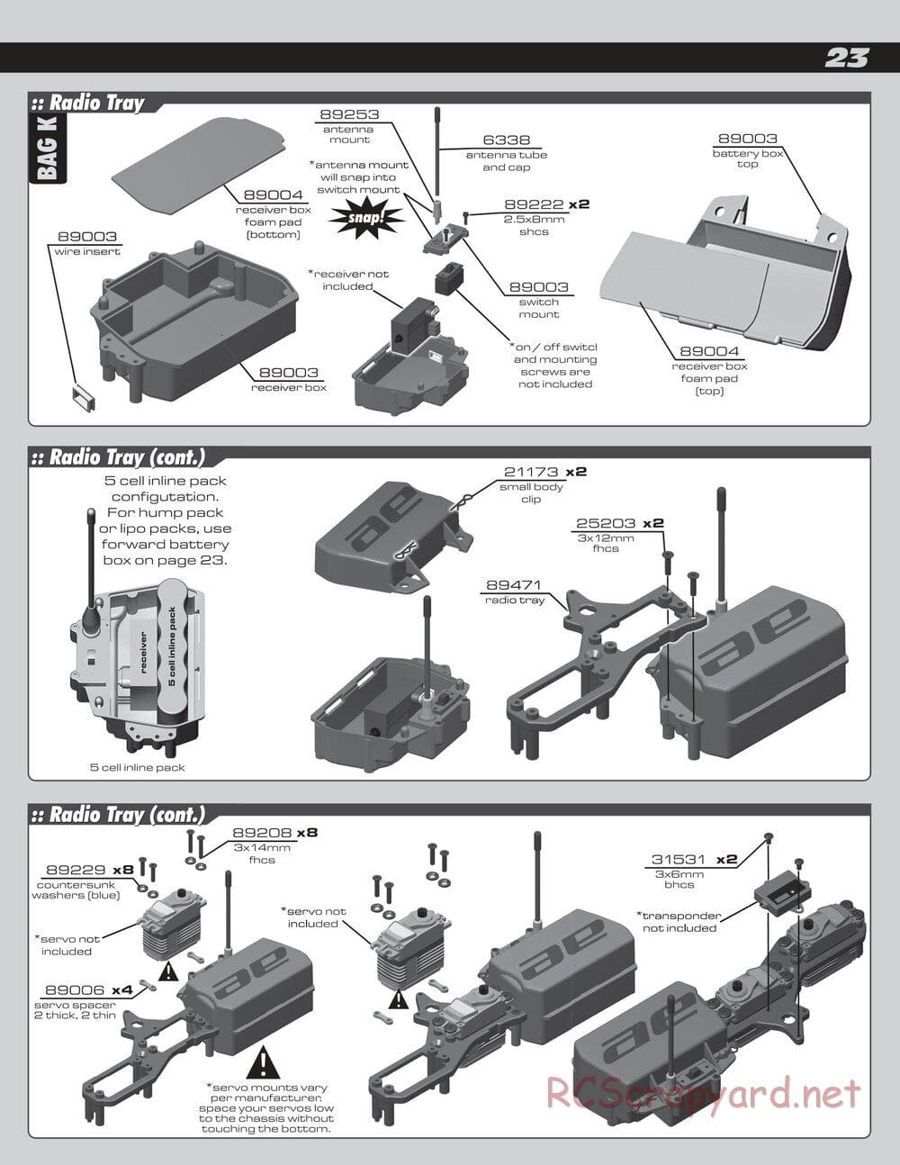 Team Associated - RC8B Factory Team - Manual - Page 23
