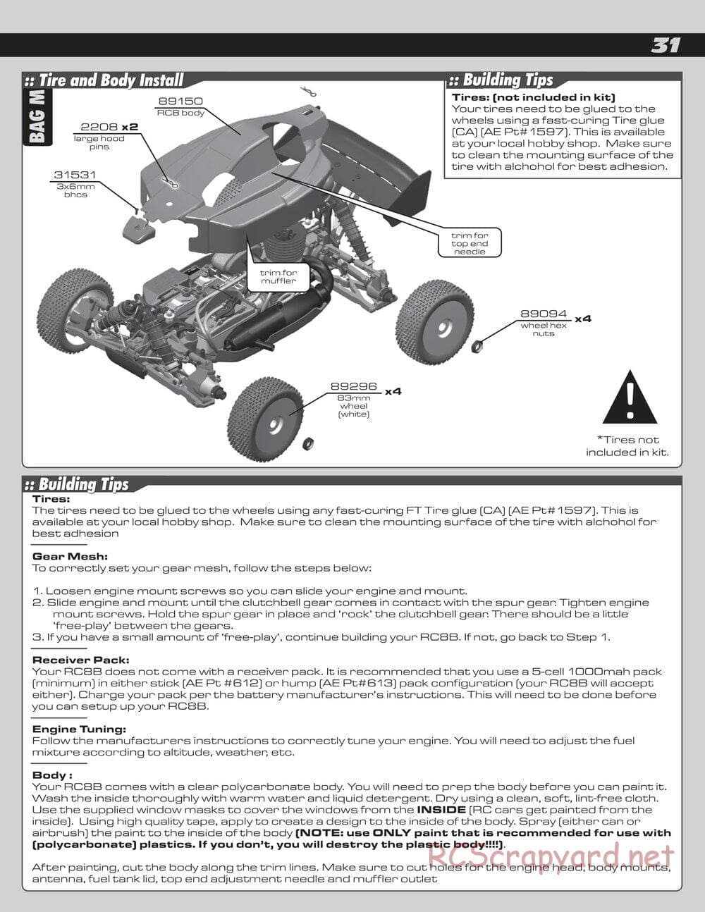 Team Associated - RC8B Factory Team - Manual - Page 31