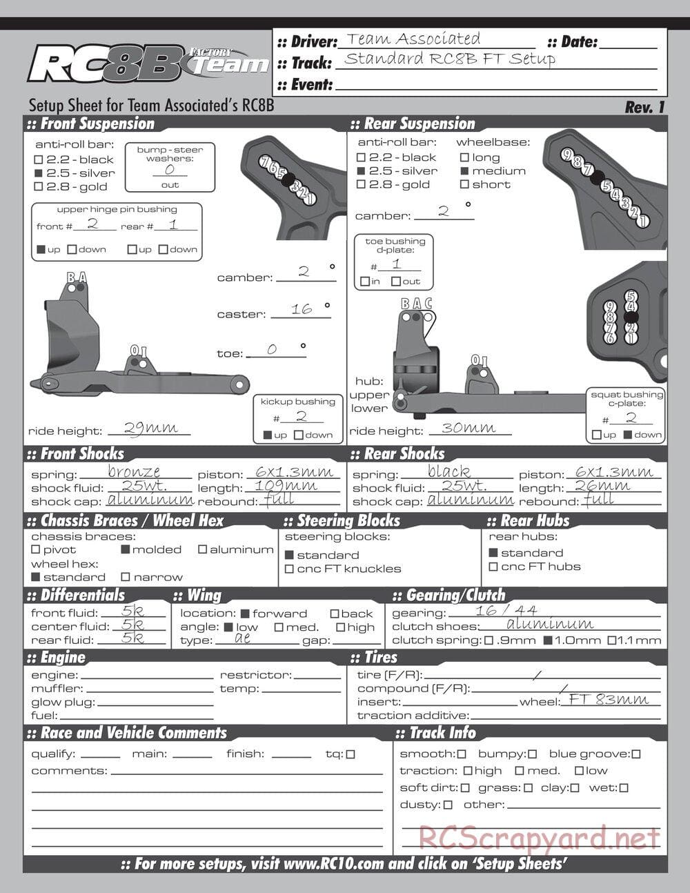 Team Associated - RC8B Factory Team - Manual - Page 35