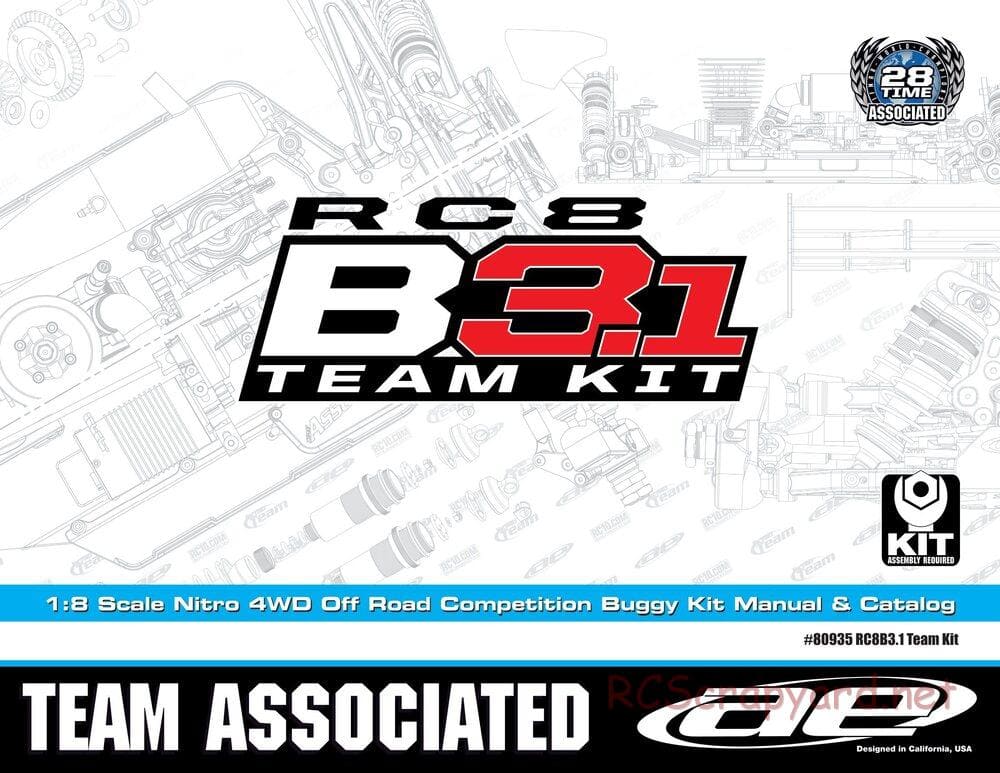 Team Associated - RC8B3.1 Team - Manual - Page 1