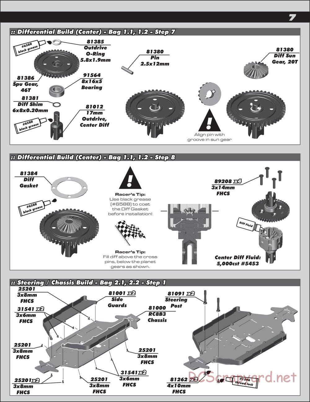 Team Associated - RC8B3.1 Team - Manual - Page 7