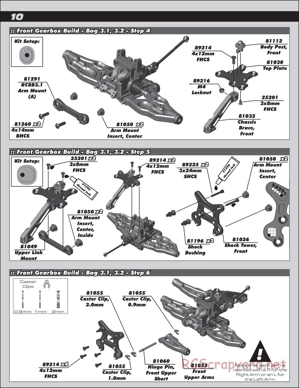 Team Associated - RC8B3.1 Team - Manual - Page 10