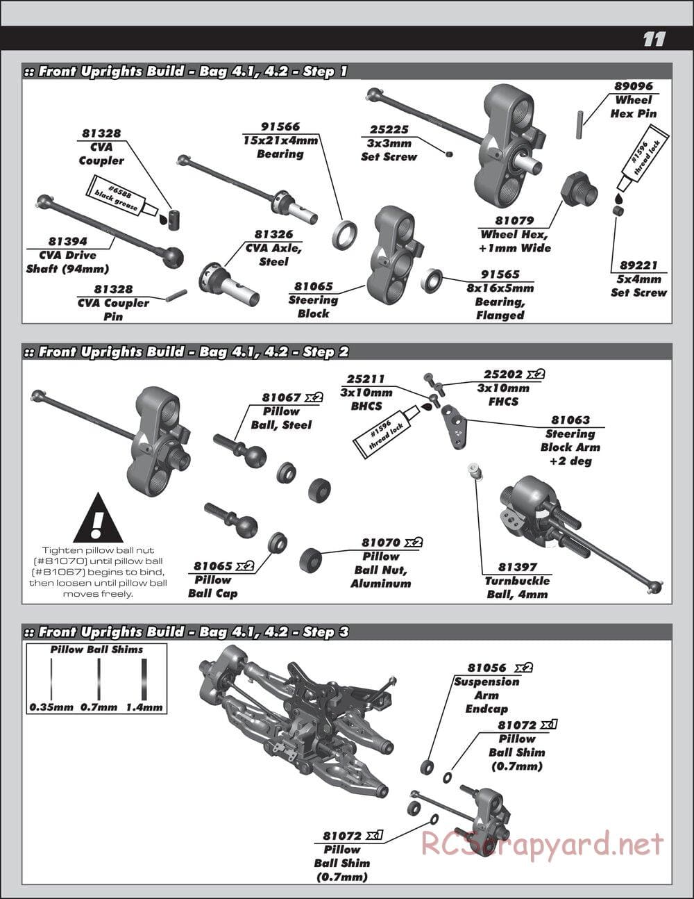 Team Associated - RC8B3.1 Team - Manual - Page 11