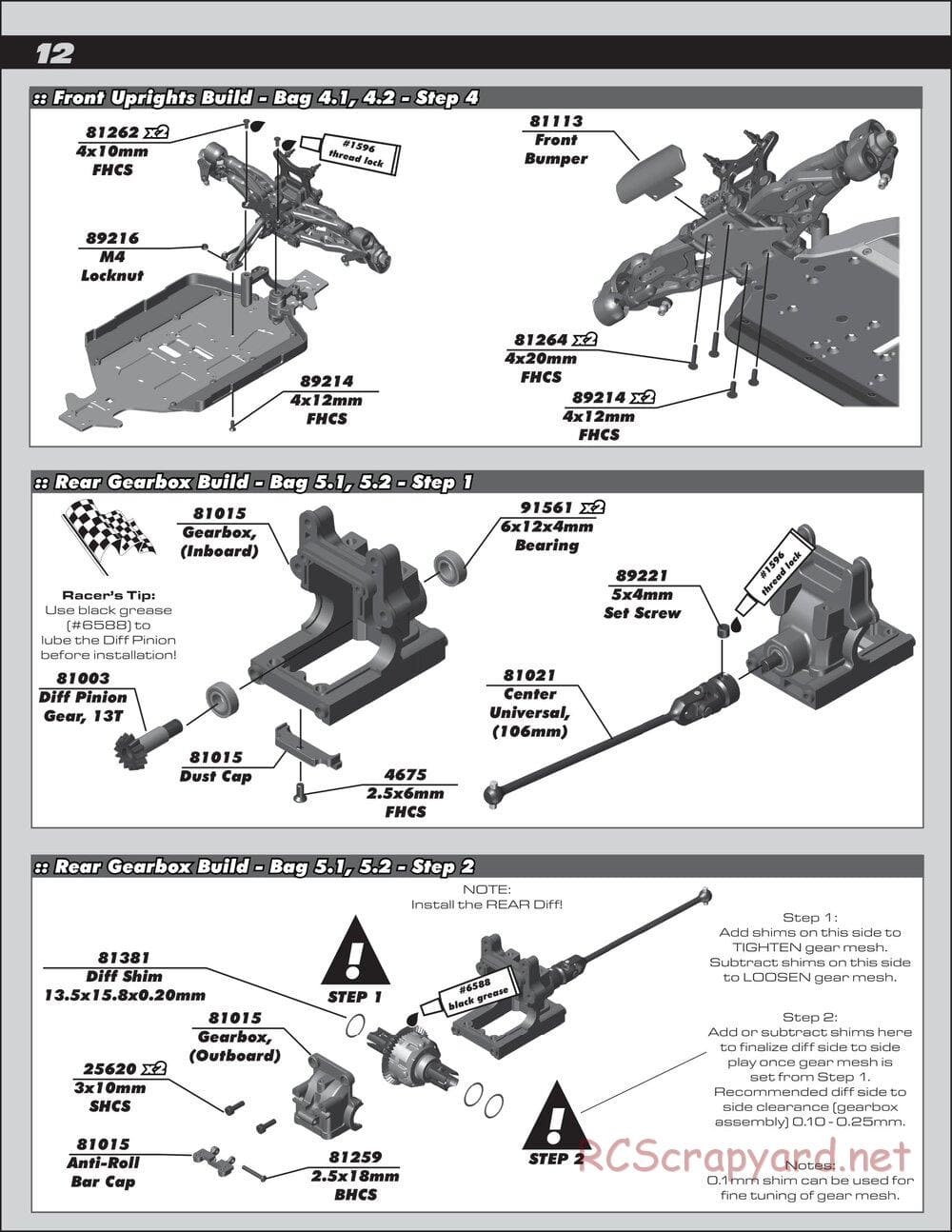 Team Associated - RC8B3.1 Team - Manual - Page 12