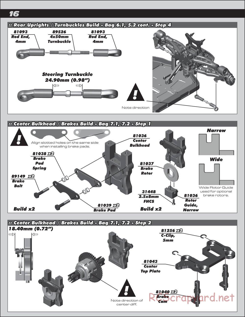 Team Associated - RC8B3.1 Team - Manual - Page 16